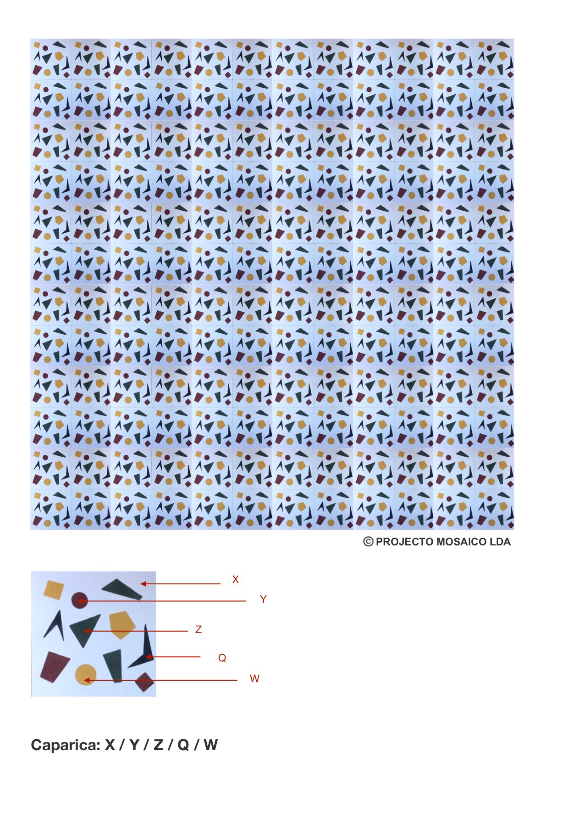 illustração de aplicação do mosaico hidráulico ref: Caparica