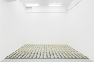 mosaico hidraulico padrão Engel numa obra exposta na Kunsthalle Lissabon da autoria da artista Engel Leonardo