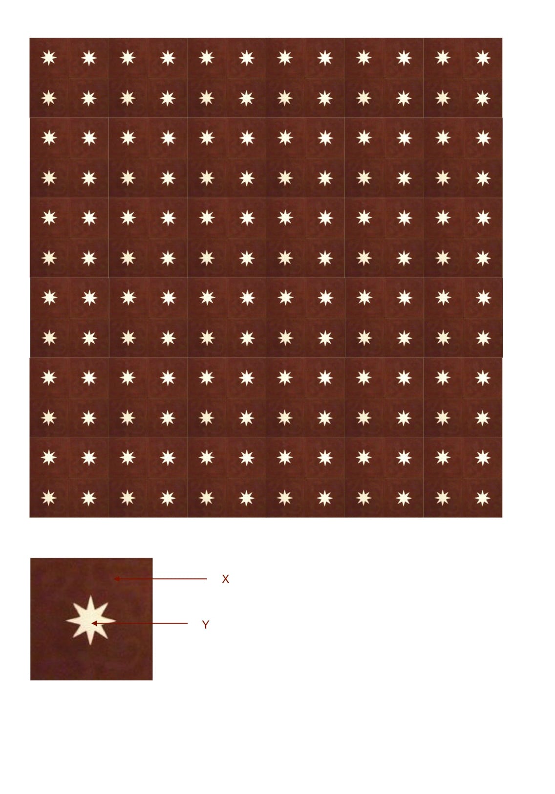 illustração de aplicação do mosaico hidráulico ref: Estrela S