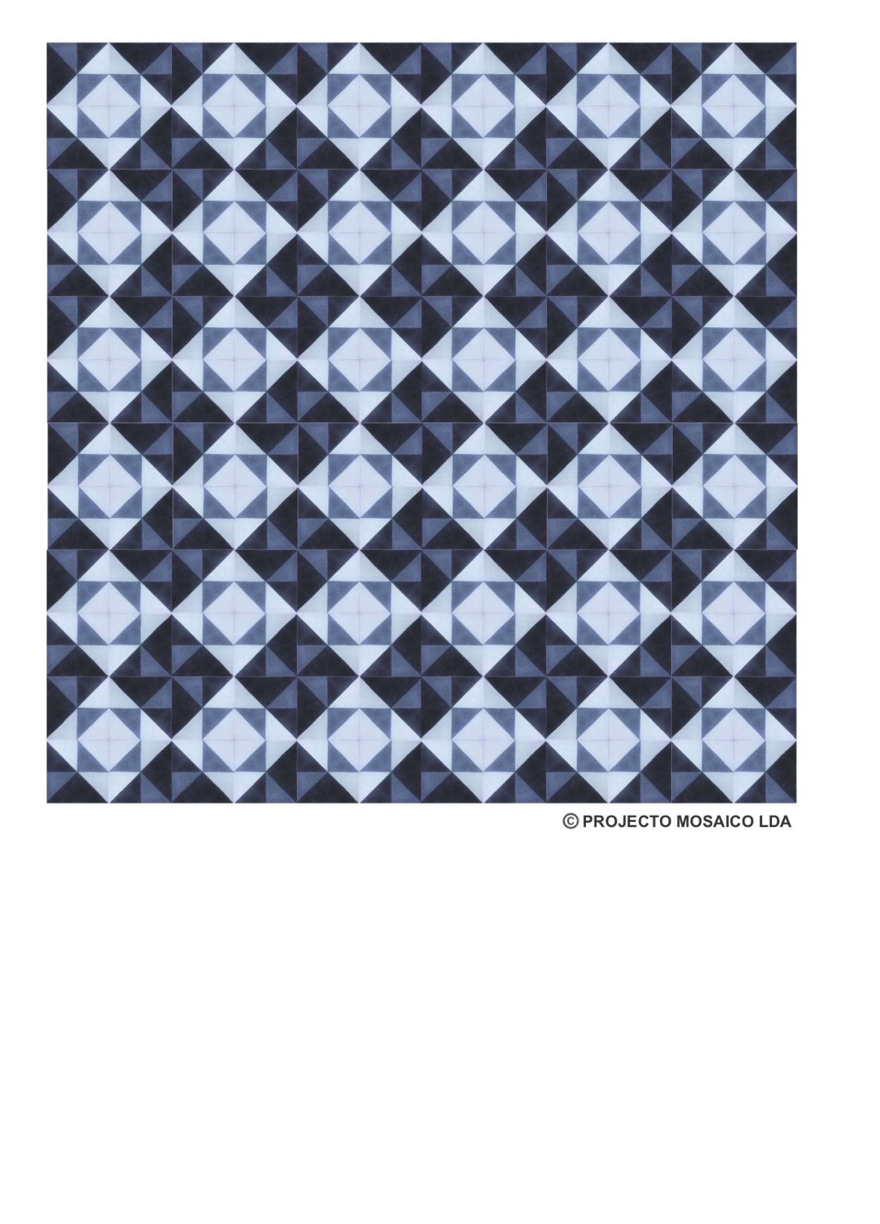 illustração de aplicação do mosaico hidráulico ref: Origami 3C