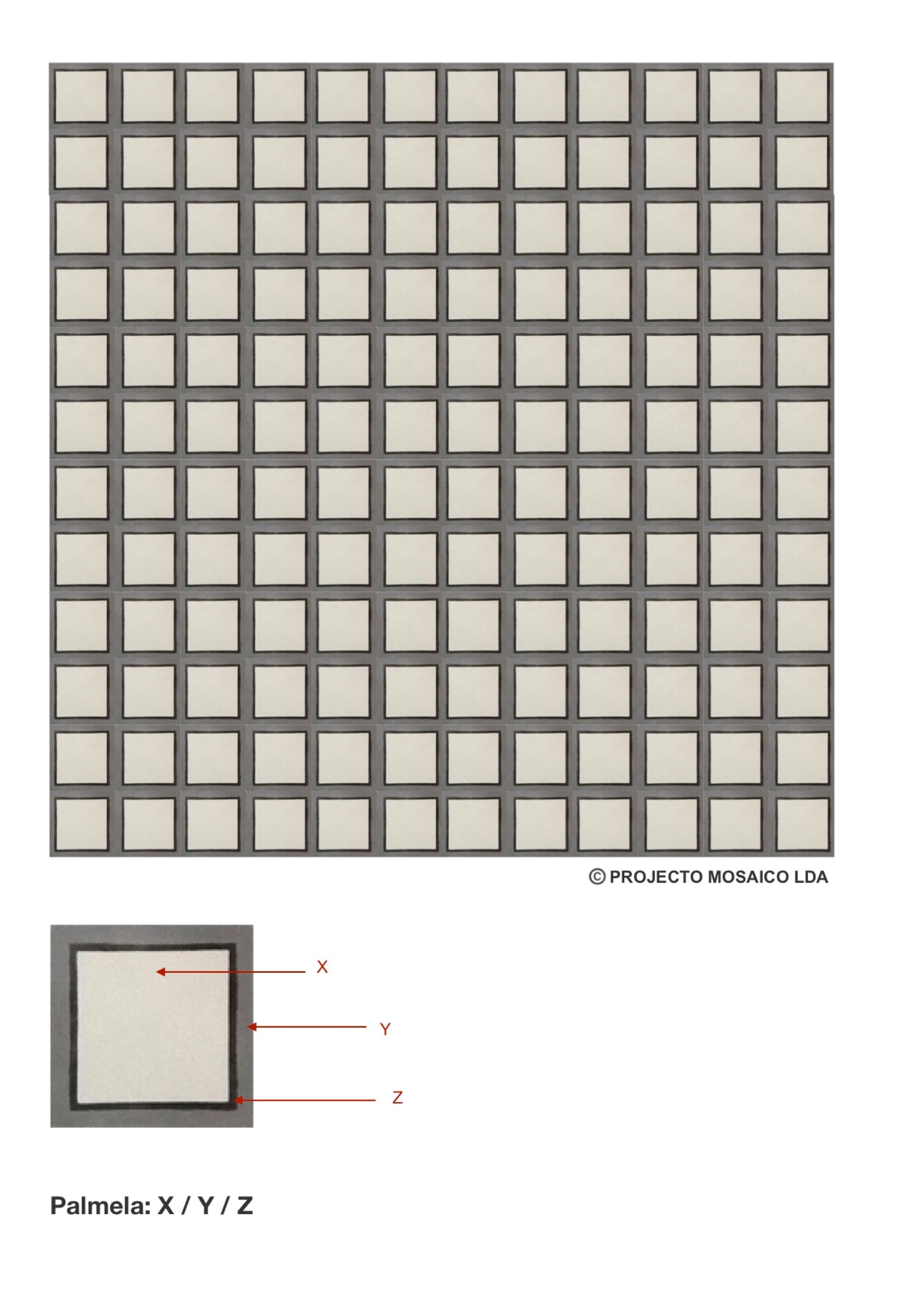 illustração de aplicação do mosaico hidráulico ref: Palmela