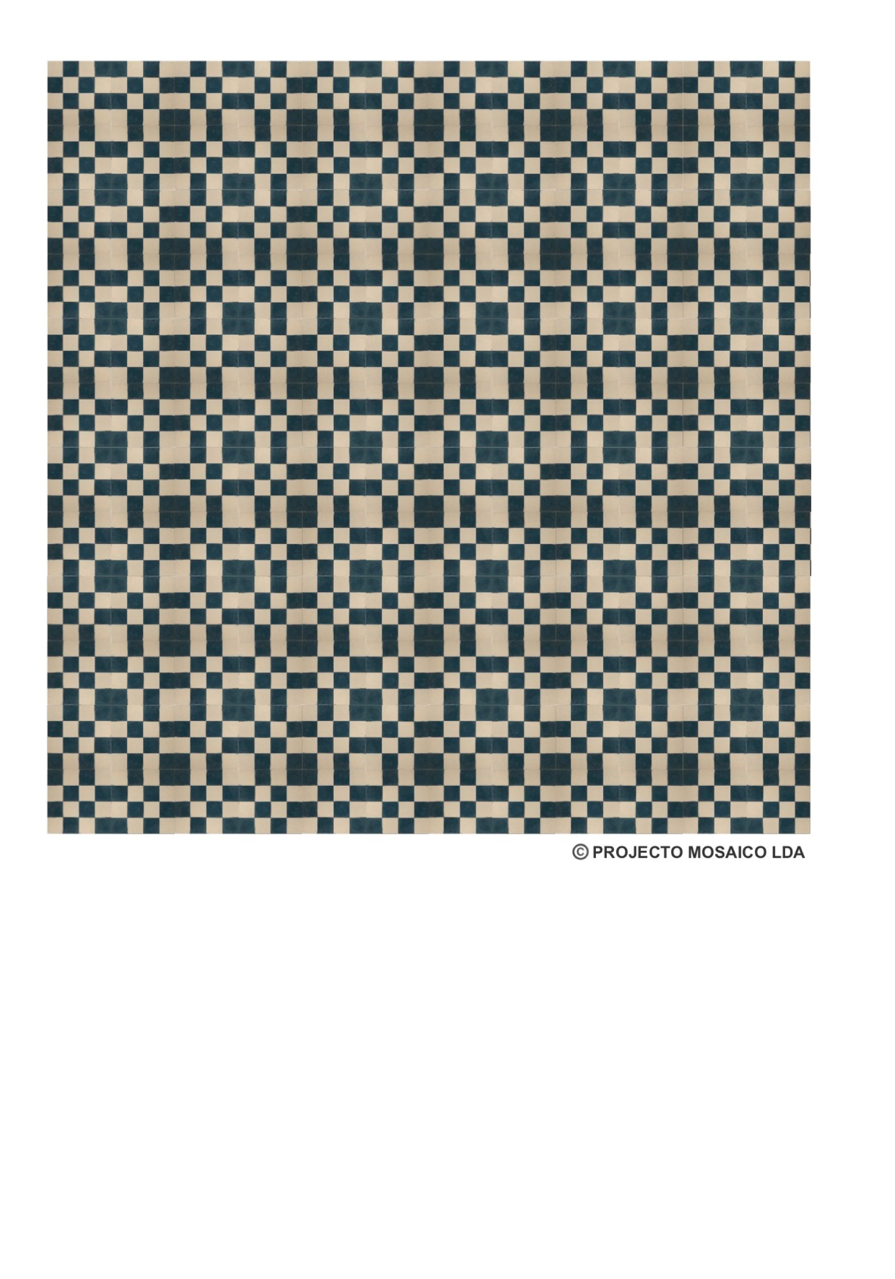 illustração de aplicação do mosaico hidráulico ref: Quadrados P