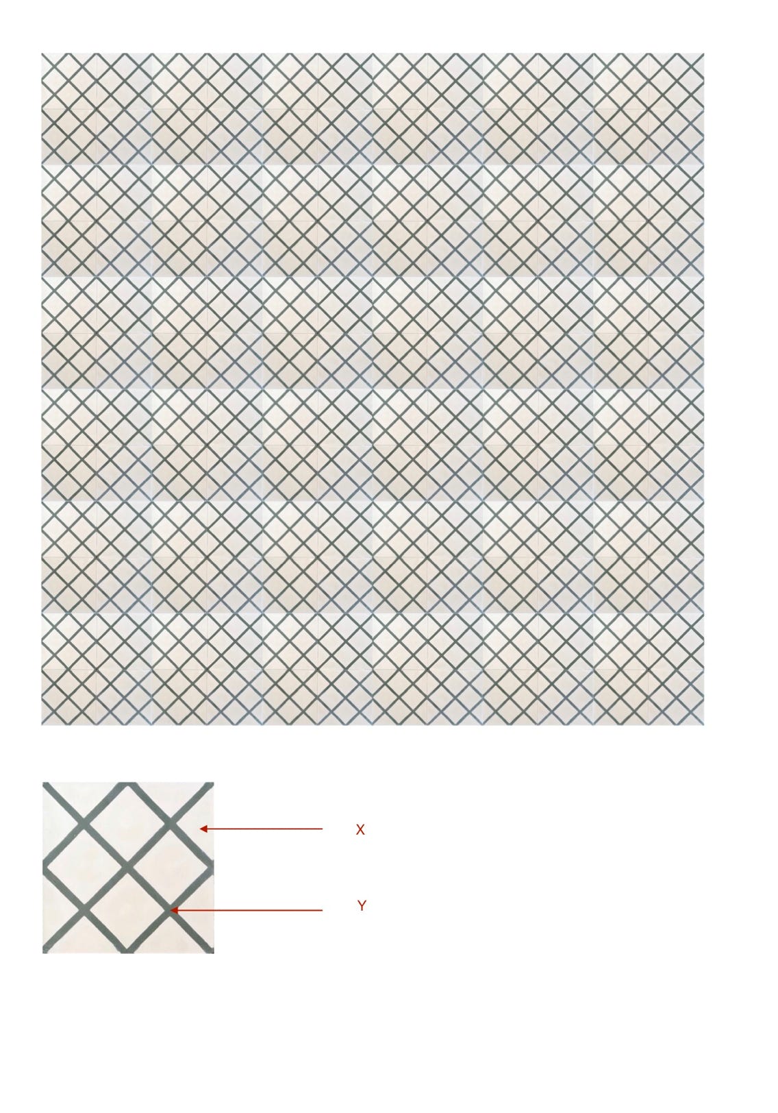 illustração de aplicação do mosaico hidráulico ref: Rede