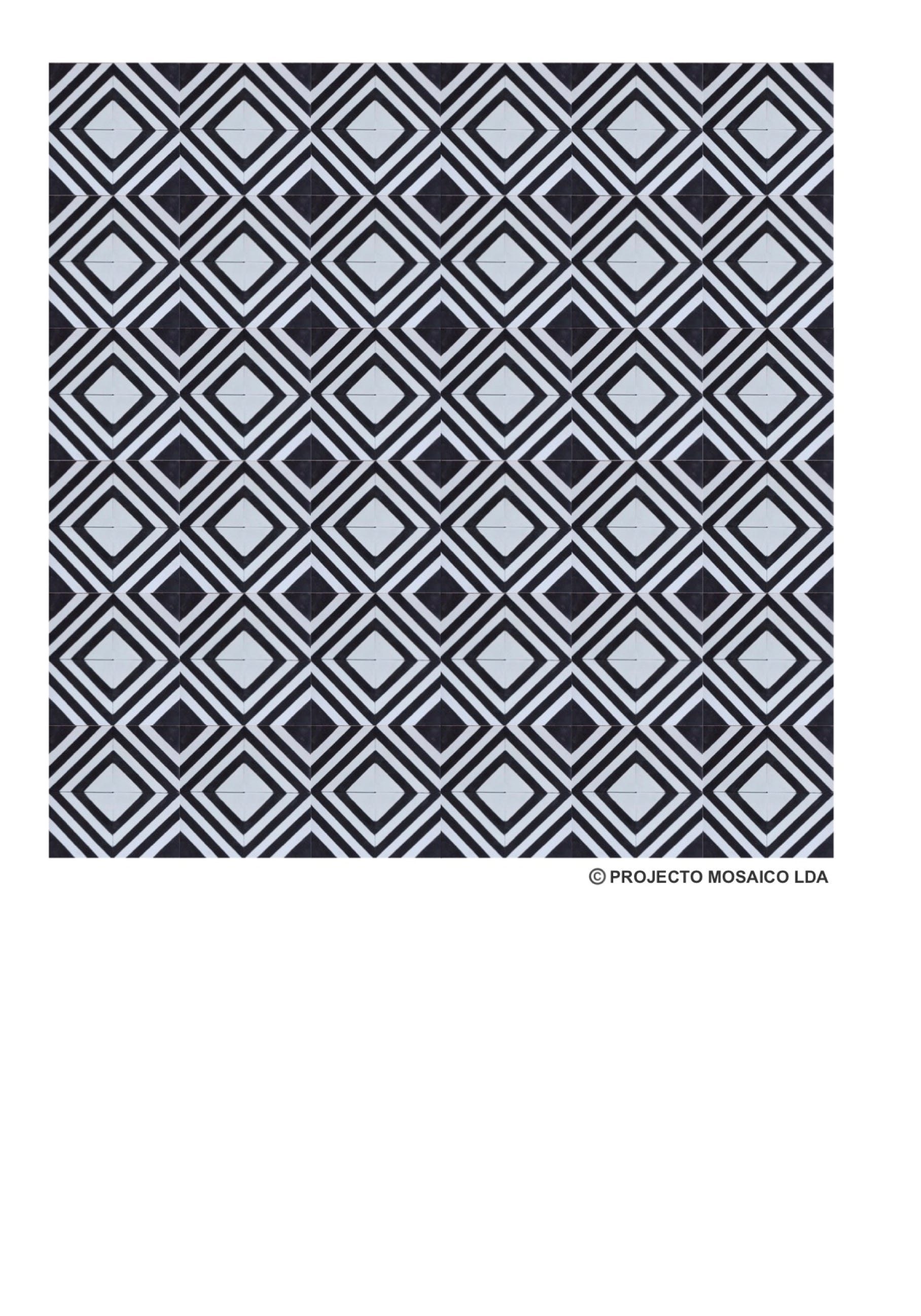 illustração de aplicação do mosaico hidráulico ref: Riscas DF