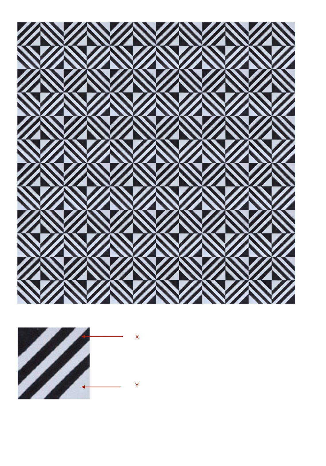illustração de aplicação do mosaico hidráulico ref: Riscas DF