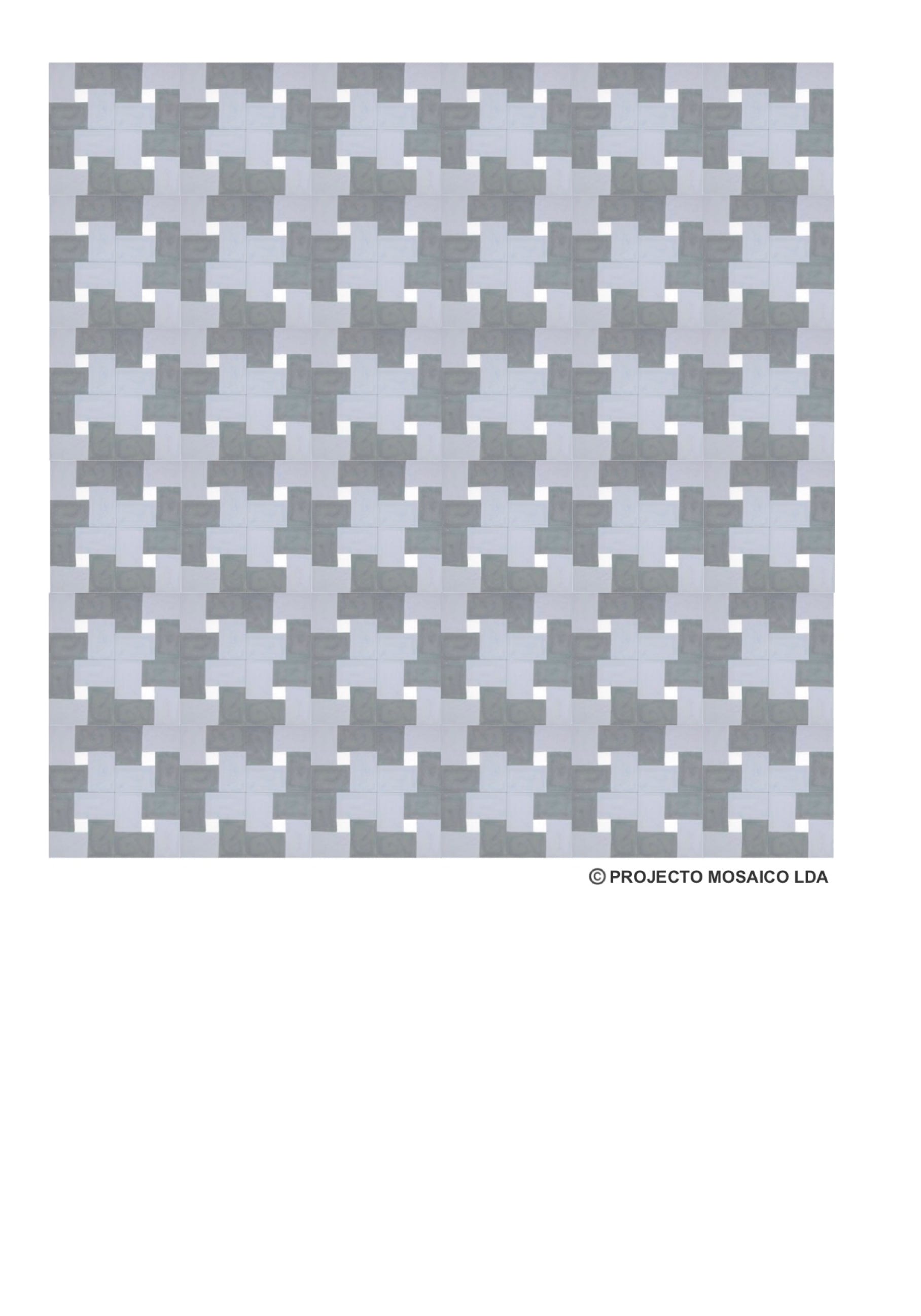 illustração de aplicação do mosaico hidráulico ref: Teia Trama