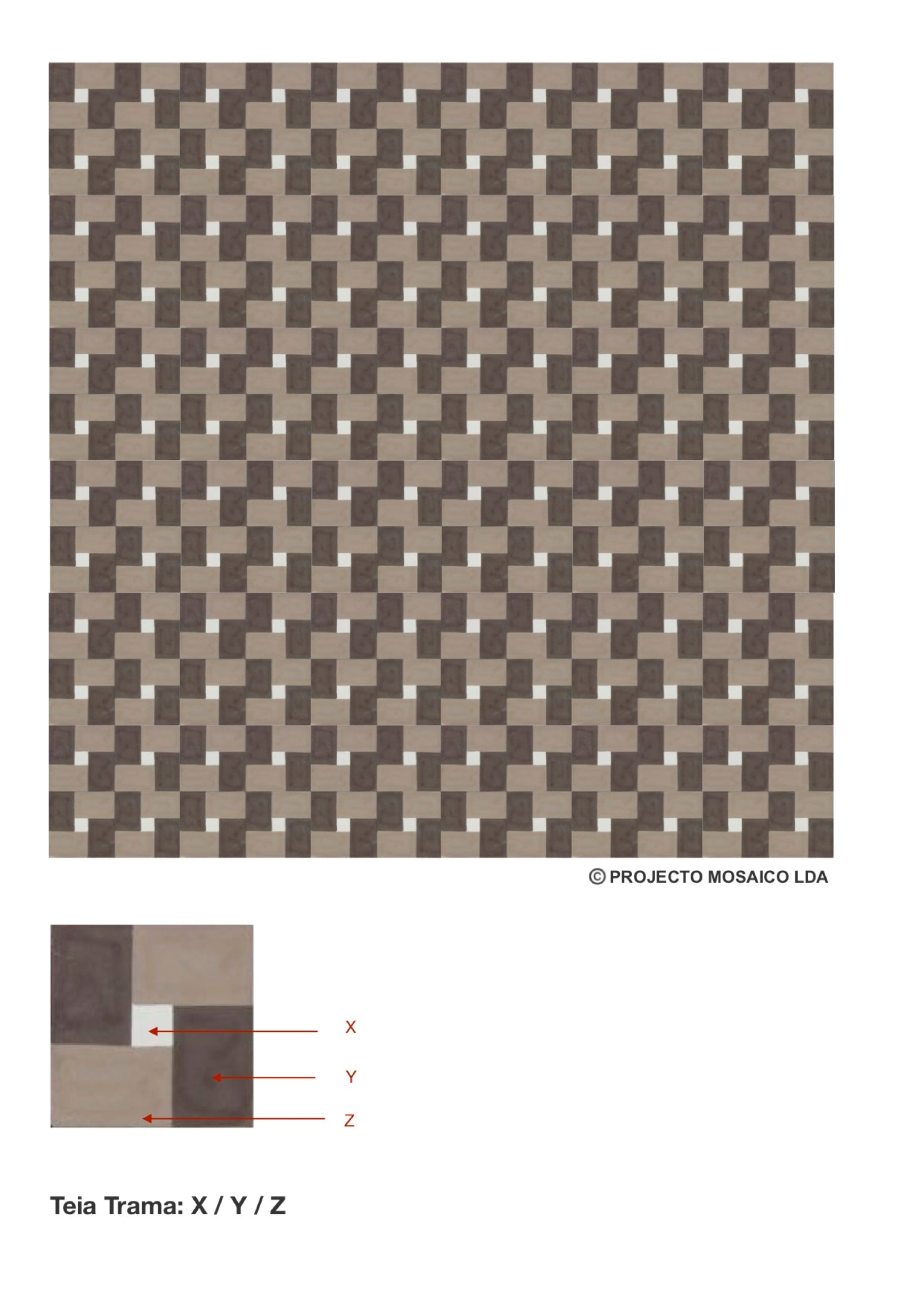 illustração de aplicação do mosaico hidráulico ref: TeiaTrama