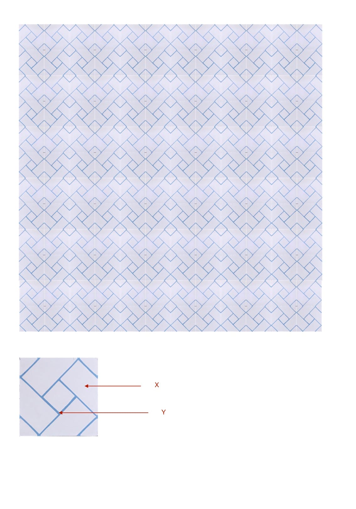illustração de aplicação do mosaico hidráulico ref: Trança