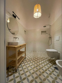 mosaico hidáulico manual da Projecto Mosaico padrão Flor de Sal G em 3 cores